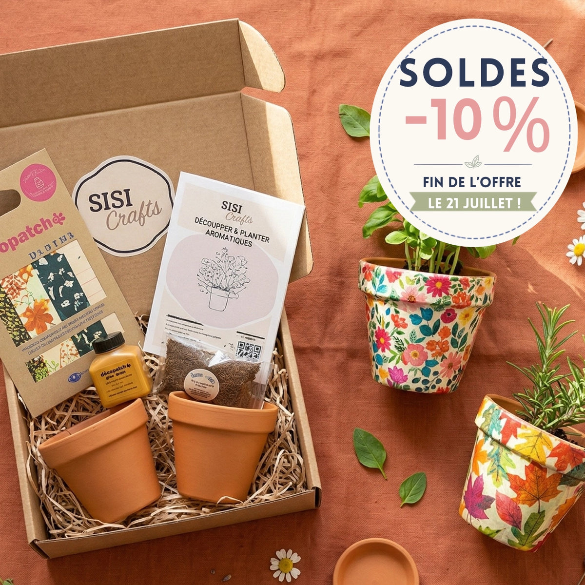 Box décoration de pots de fleurs & plantes aromatiques